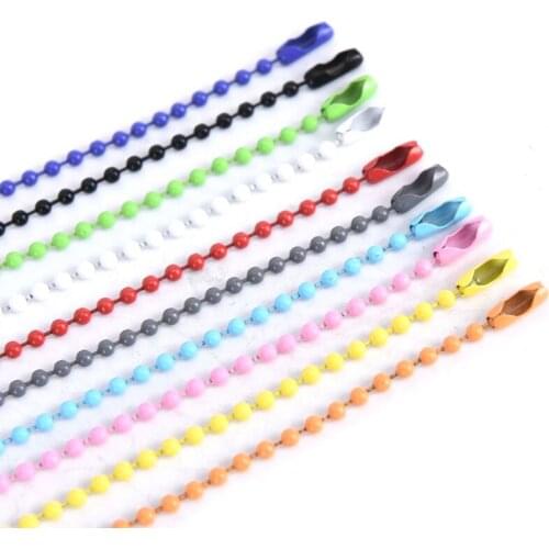 10Pcs/Set Colorful Ball Bead Chains 12CM Length Jewelry DIY Connector Making KeyRing/Key Chain/Hand Tag DIY Accessaries