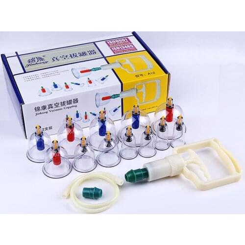 12 Pcs Vacuum Acupuncture Cupping Massage Chinese Health Care Therapy Kit Body Relaxation Cans Opener Pull Body Cupping Set