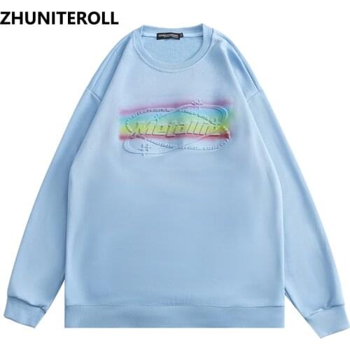 2021 Solid Men Sweatshirt Pullover Hip Hop Streetwear Letter Print Sweat Shirt Harajuku Cotton Casual Pullover Autumn Sweatshirt