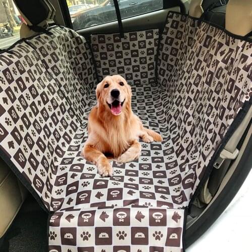 Pet Car Mat Luxury Waterproof Pet Car Mat Car Rear Row Double Seat Car Mat With Seat Belt Oxford Cloth Hammock With Zipper Mat