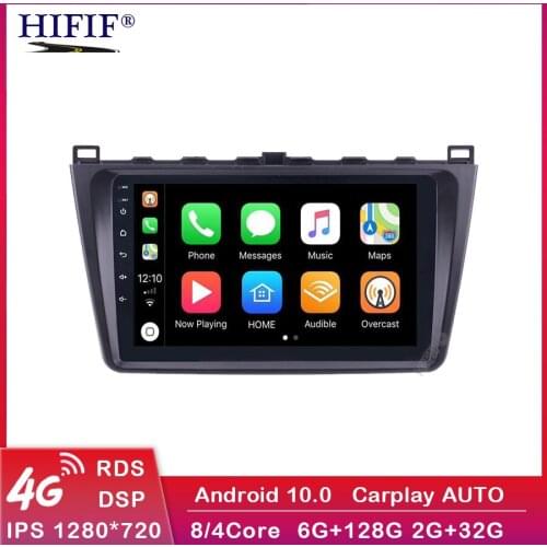 Carplay 9 Inch 2DIN WIFI Bluetooth WIFI GPS Navigation Car Radio Android 10 Multimedia Player For 2008-2015 Mazda 6 Rui wing