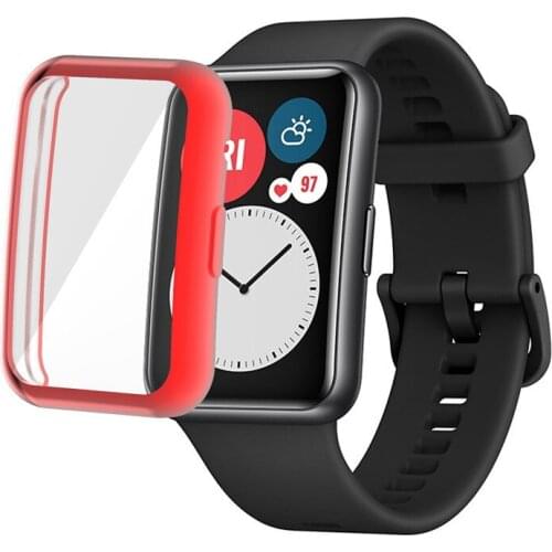 BOORUI Cases for Huawei Watch Fit Colorful Plated TPU Full Protective Watch Cases for huawei watch fit Screen protector