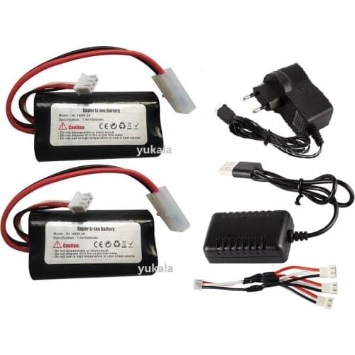Henglong 3818 3819 3838 3839 3869 3888 3889 3909 3918 3938 RC Tank parts 7.4V 1800mAh Li-ion Battery HL 18650-2S with Charger