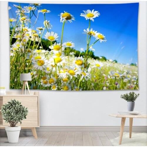 Nice Daisy Tapestry Flowers Plants custom tapestry peach skin boho ornaments high quality wall hanging