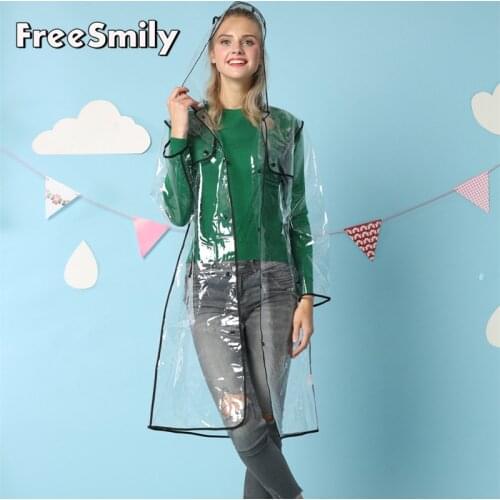 Fashion Transparent Edging EVA Raincoat For Men And Women Couples Long Walking Travel Cycling Poncho Cloak Coat Cool