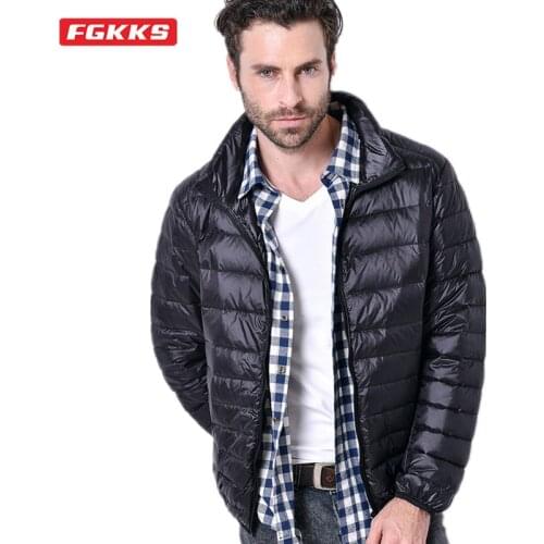 Brand Men Down Parkas Coats 2020 Winter Mens Casual Jackets Zipper Coat Feather Down Jacket Men Fashion Slim Fit Outerwear