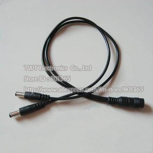 NCHTEK Power splitter cable Y-Cable DC Female to 2 Male Power Splitter Cable For CCTV , 2.1X 5.5/Free DHL Shipping/100PCS