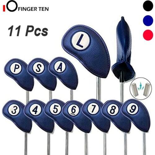 Upgrade Magnetic Golf Club Iron Covers Synthetic Leather Deluxe Wedge Iron Protective Headcover Set Drop Shipping