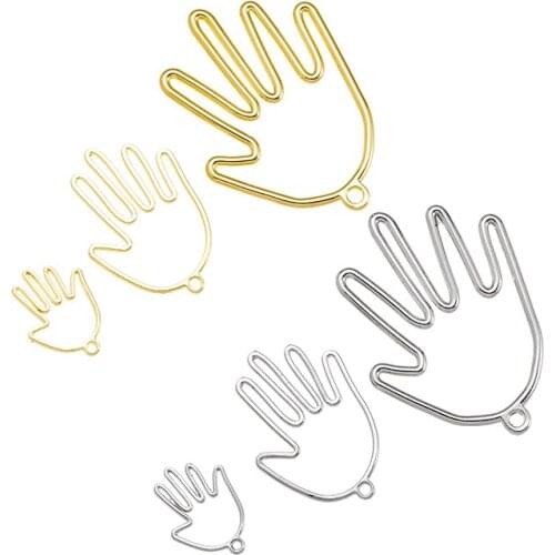 10 pcs High quality Hollow Hand Charms fit Jewelry Makings Lucky Metal Zinc Alloy Handmade Diy Charms Making