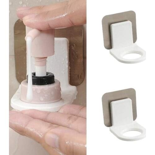 PP materia Wall Mounted Self Sticky Hooks Wash Shampoo Bottle Wall Storage Strong Adhesive Hook Power Plug Socket Hanger Holder