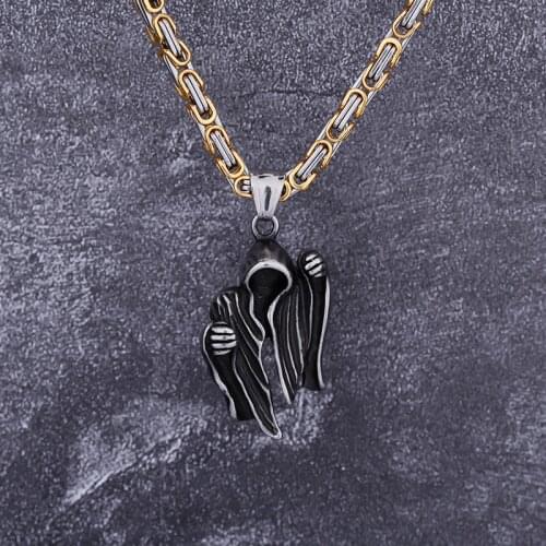 [Drop Shipp1ng] 2021 Fashion Retro 316L Stainless Steel Void World Men and Women Pendant Necklace Jewelry Gift