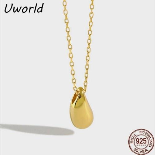 Real Gold Rhodium plated S925 Sterling silver charm necklace for lady delicate french trendy jewelry gift