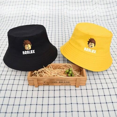Roblox Bucket Hat Men Woman Student Couple Fisherman Hat Beach Hat Sun Hats Black Yellow Cap Game Peripheral