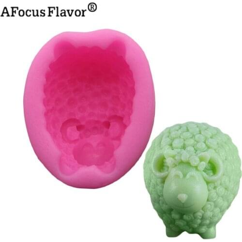 3D realistic sheep shape cartoon silicone mold Silicone Handmade Stencil Natural Soap Mold Chocolate Kitchen Cake Tools