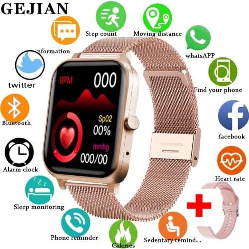 GEJIAN Women Bluetooth Call Smart Watch Men Multifunction Sports Heart Rate Fitness Smart Watches For Xiaomi Huawei ios phone