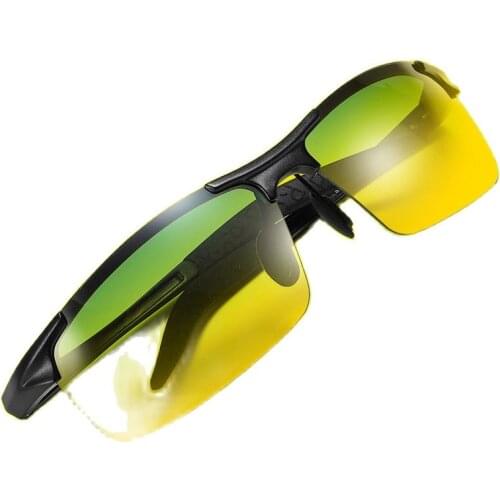 Day and night driving aluminum magnesium sports sunglasses anti-glare night vision goggles 8177D