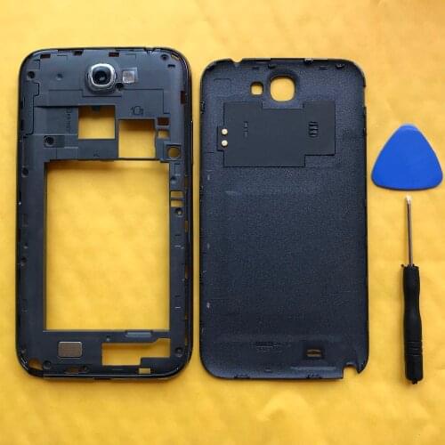 Phone Middle Frame Rear Panel For Samsung Galaxy Note 2 N7100 N7105 I317 Original Housing Back Battery Door Cover Backdoor