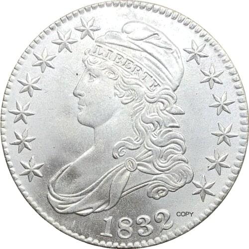 United States 50 Cents ½ Dollar Liberty Eagle Capped Bust Half Dollar 1832 Cupronickel Plated Silver Copy Coin