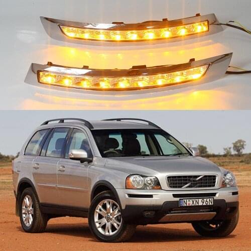 LED DRL Daytime Running Light Front Bumper Fog Lamp w/ Turn Signal for Volvo XC90 2007-2014