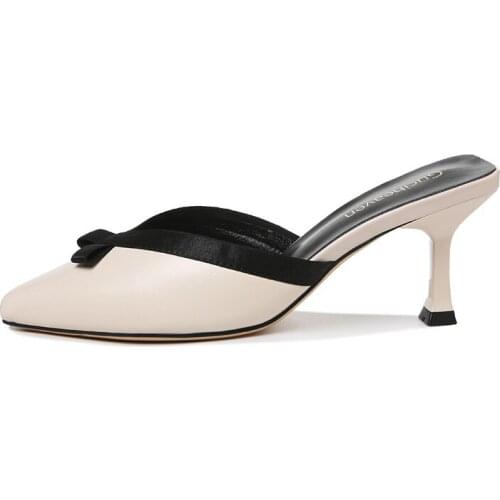 Baotou Stiletto Slippers, Pointed Toe Solid Color WomenS Shoes, Waterproof Platform WomenS Shoes