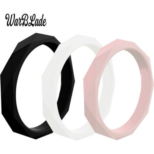 WBL New Fashion 3mm Diamand Shape Silicone Finger Rings For Women Wedding Rings Hypoallergenic Crossfit Flexible Rubber Ring