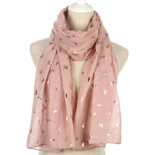 Winfox 2019 New Spring White Mint Green Pink Scarf Female Shiny Foil Gold Cat Scarf Hijab Shawl Womens Scarves Foulard Ladies