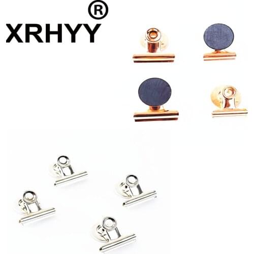 XRHYY 4 Pcs 31MM/38MM/50MM Strong Duty Magnet Refrigerator Clips Scratch Safe Clip Magnets Photo Displays Magnetic Spring Clip