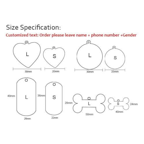 YVYOO stainless steel Pet Dog cat collar Pet ID Dog Tags Collars Pet ID Dog Tags Collars