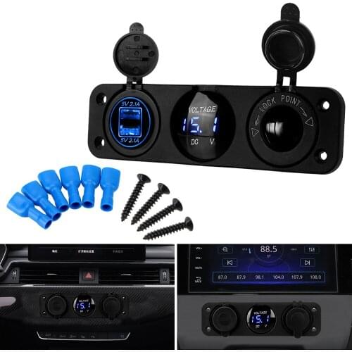 Cigarette Lighter Socket Charger 4.2A Fast Mobile Power Dual USB Car Charger Adapter 12/24V Voiture Voltmeter