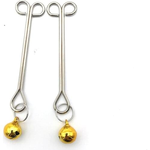1 Pair Slave Bdsm Exotic Accessories Metal Bell Nipple Clamps Clips Flirting Teasing Sex Flirt Bondage Kit