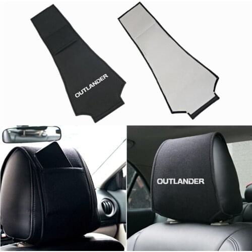 1PCS Car seat headrest cover for Mitsubishi Outlander 2013 2014 2015 2016 2017 2018 2019 accessories Car Styling