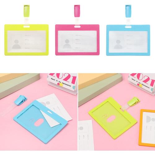 1PC Replaceable Name Badge Holder With Clip Business Work Card For Bank Credit Card Office School Multifunctional Card Bag