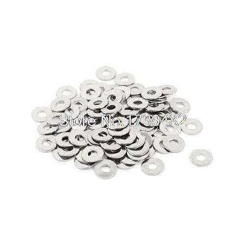 100Pcs M3 x 8mm x 0.6mm 304 Stainless Steel Flat Washer for Screw Bolt