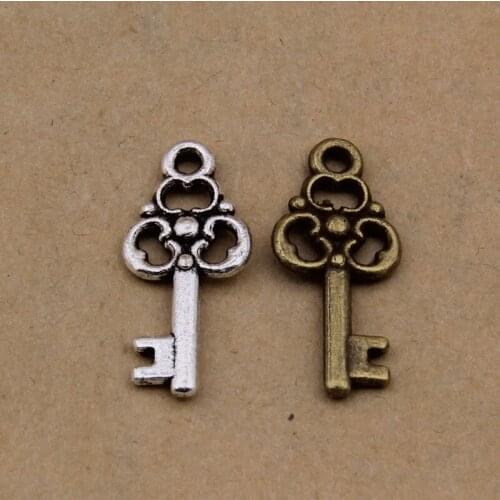 100pcs Vintage Key Pendant Charm Alloy Jewelry For Making Bracelets/necklace/earrings/apparel DIY Jewelry Accessories