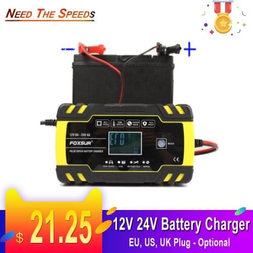 12V 24V Pulse Repairing Charger Full Automatic Car Battery Charger Motorcycle Auto Batteries Power Supply Car Accessories