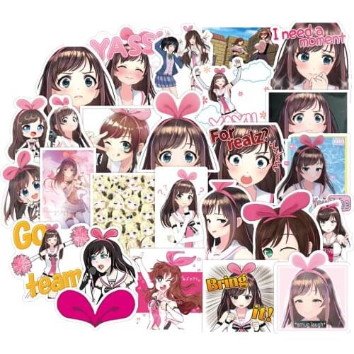 50PCS Anime Cute Kawaii Girl Kizuna Stickers To DIY Motorcycle Skateboard Stationery Laptop Guitar Suitcase Bike Waifu Sticker