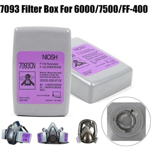 7093CN P100 Gas Cartridge Filter Protect Against Particulates/PM0.3/Welding Smoke Fit for 6200/6800/7502 Mask KM004