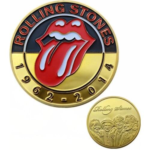British Rolling Stones Grammy Music Commemorative Coin Rock 1962-2014 Gold Plated Coins Souvenir Gifts