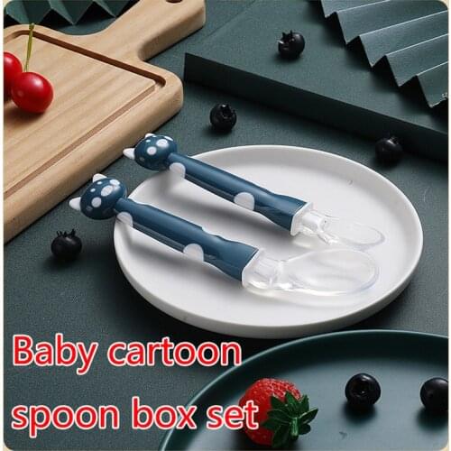 Baby Silicone Temperature Training Soft Spoon Childrens Silicone Feeding Spoon Heat Sensitive Baby Cartoon Shaped Tableware