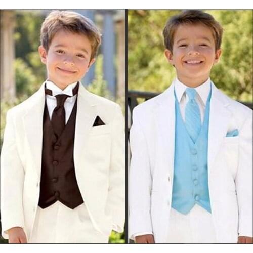 Free shipping Custom Made White Boys Formal Occasion Children Wedding Suit Boys Attire/Bespoke Kid Tuxedos
