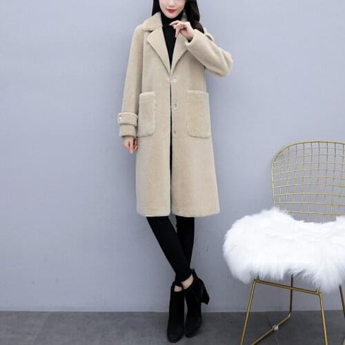 Wild Autumn and Winter Woolen Coat 2020 New Women Imitation Mink Cashmere Popular Warm Lamb Wool Coat Female mujer chaqueta Z656