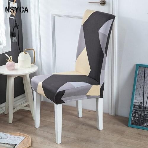 Elastic Chair Cover Fashionable Black Geometric Pattern Household Dustproof Antifouling Chair Cover Hotel Office Chair Cover