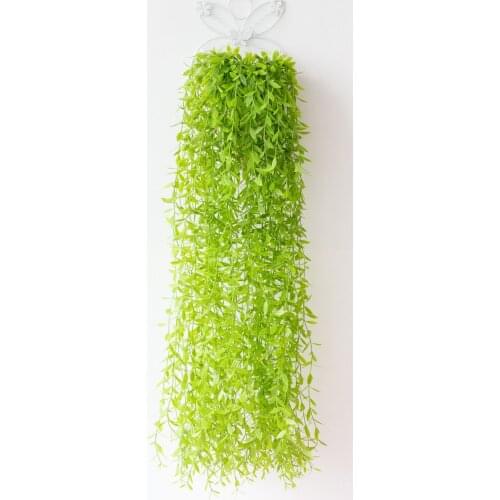 5pcs/lot Artificial Green Plants Hanging Ivy Leaves Radish Seaweed Grape Fake Flowers Vine Home Garden Wall Party Decoration
