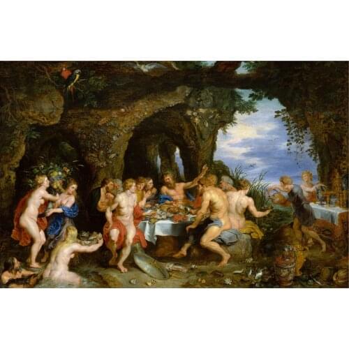 The Feast of Achelous 5D Full Diamond Painting Rubens Famous Painting Embroidery Cross Stitch Gift for Home Decoration Picture