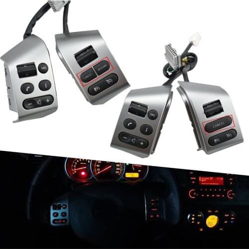 Original Cruise Control Steering Wheel Buttons for Nissan Sylphy 05-17 Tiida 05-08 Livina 07-10 Switch with wire Silver Black
