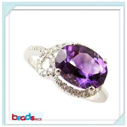 Beadsnice ID25577natural amethys ring silver 925 ring for his and hers rings 925 sterling silver