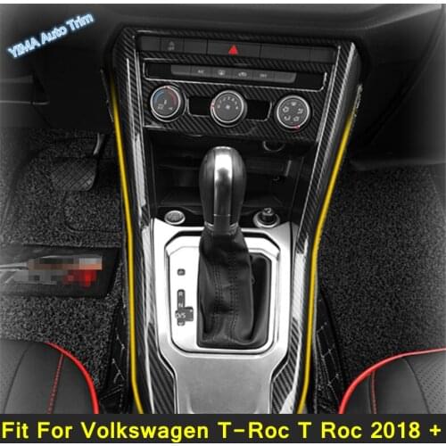 Lapetus Auto Styling Console Gear Shift Panel Water Cup Holder Bottle Frame Cover Trim For Volkswagen T-Roc T Roc 2018 - 2021