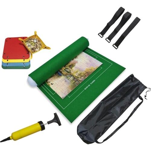 Puzzles Mat Jigsaw Roll Felt Mat Play Mat Large For Up To 3000 Pieces Puzzle Accessories Portable Travel Crawling Mat Baby Toys