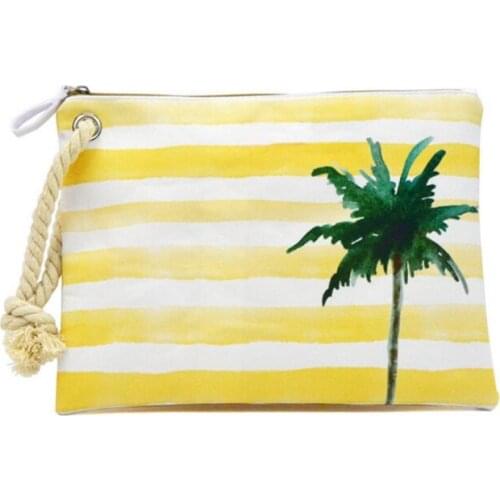 Fashion Women Wet Bikini Clutch Bag Brand Designer Printing Striped Ladys Handbag Flamingo Hemp Rope Beach Bags Bolsa Feminina