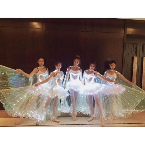LED luminous Wings Butterfly Cape ballet skirt Adult childrens stage costumes Opening Dance Costume
